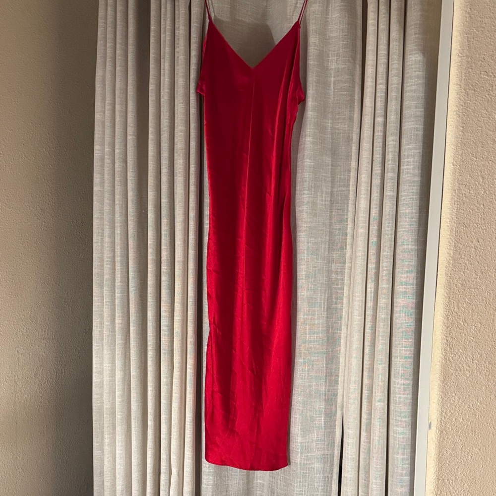 Simone Perele Vibrant Red Silk Maxi Nightgown